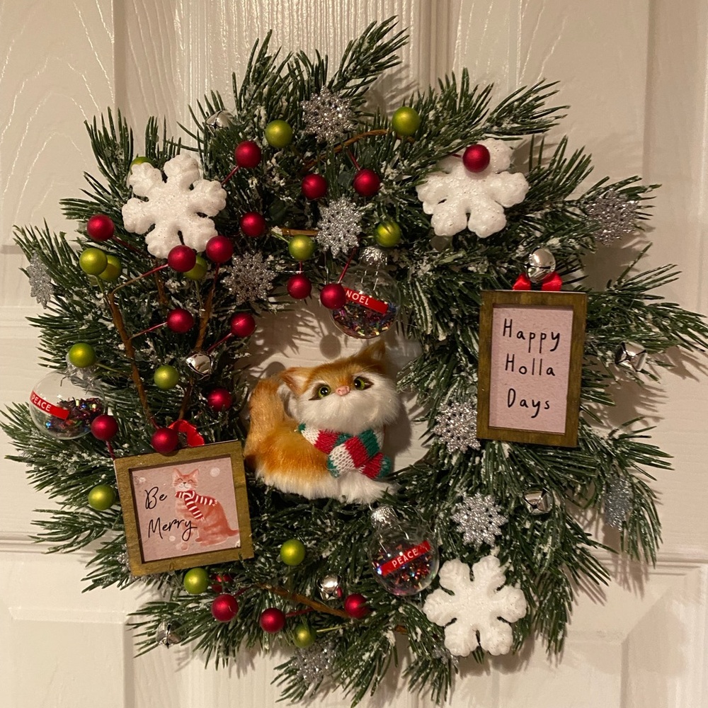 Cat Christmas Wreath.